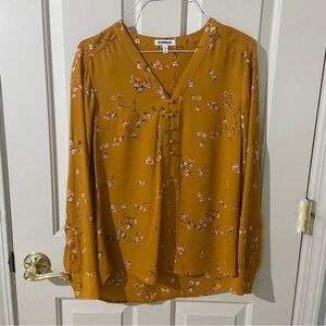 Express Mustard Floral Women's Blouse
